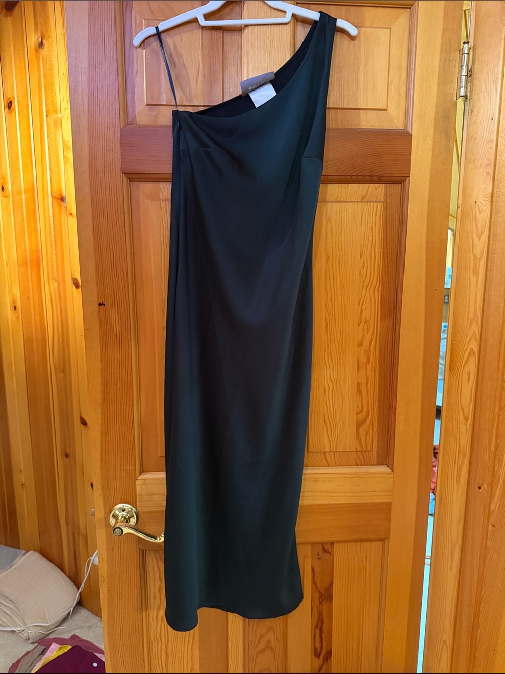 BHLDN One-Shoulder green Slip Dress